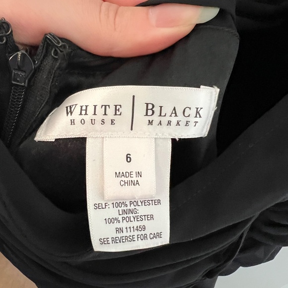 White House Black Market Black Halter Dress with Buttons and Long Ties - Picture 6 of 6